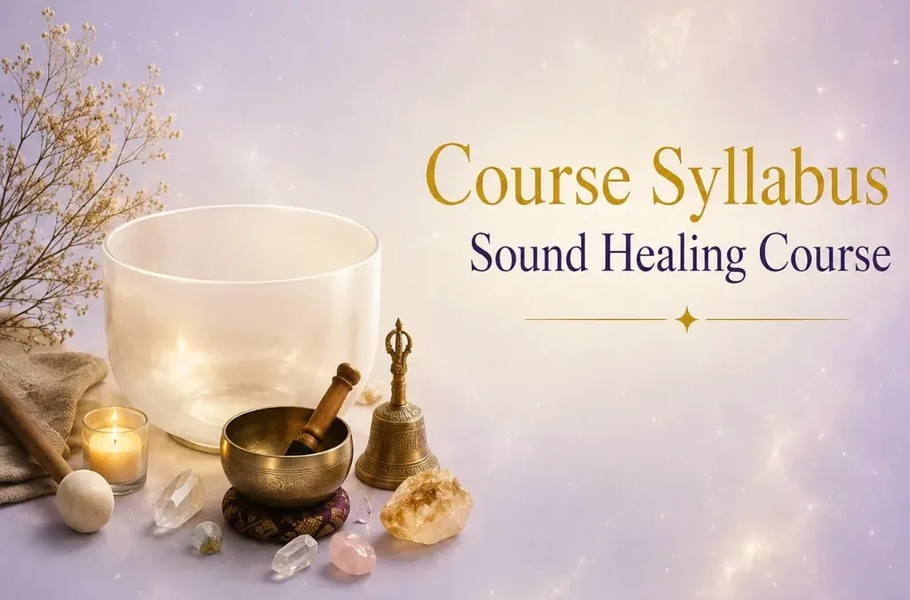 Sound Healing Syllabus covering vibrational healing, chakra work, and sound therapy techniques