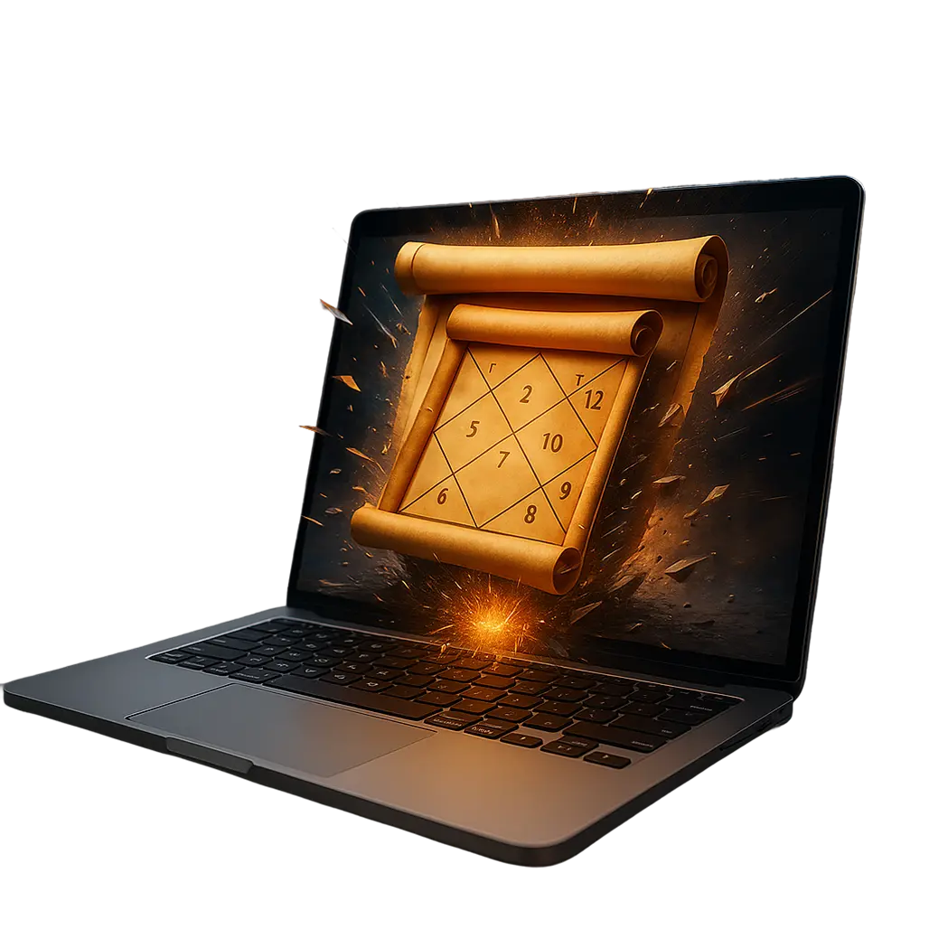 Kundali on laptop screen