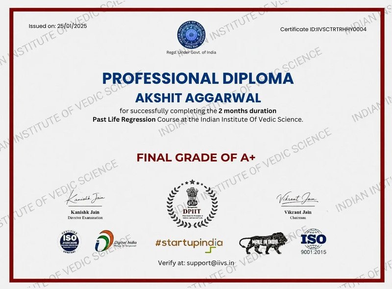 IIVS certificate sample 3