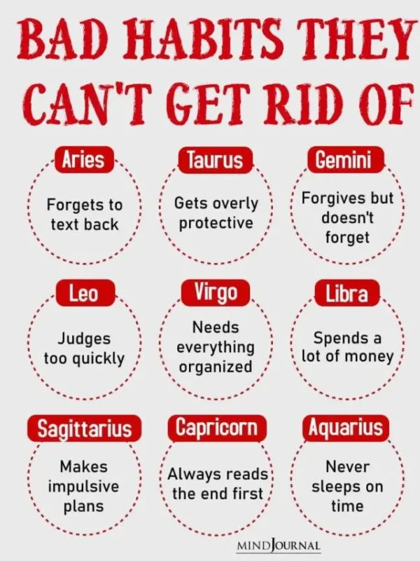 Zodiac Sign Have Bad Habits
